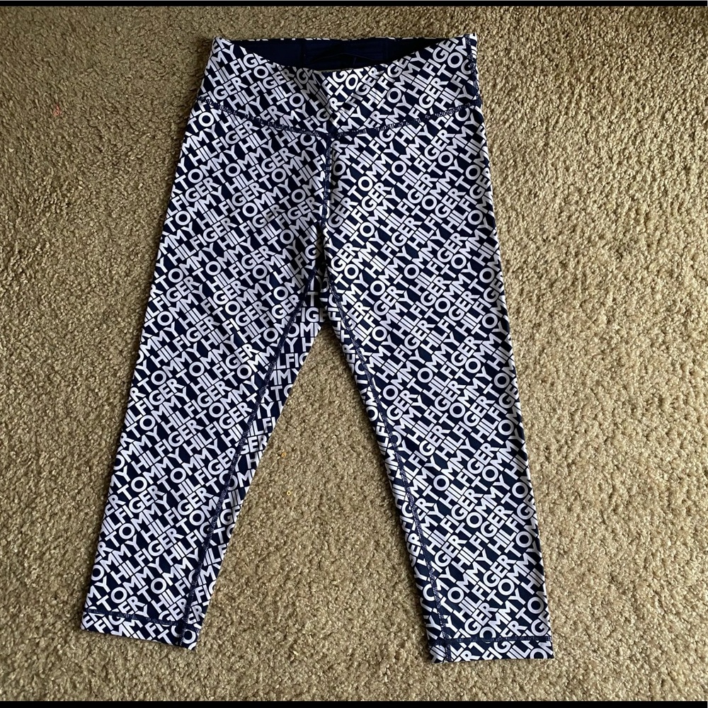 Tommy Hilfiger Sport High Rise Logo Monogram Print Compression Leggings